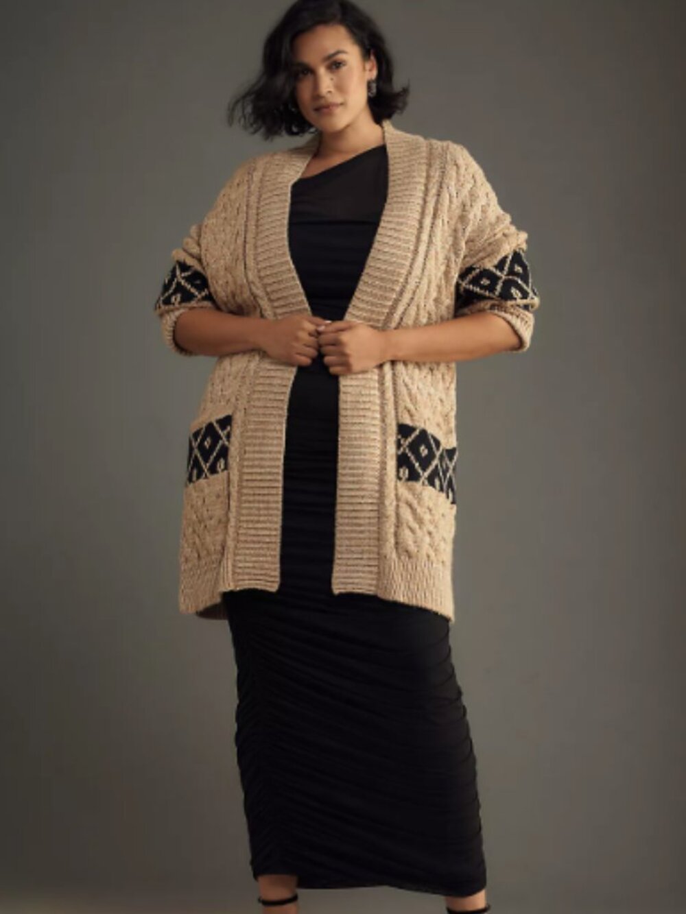 Anthropologie Pilcro Slouchy Open-Front Oversized Cardigan Sweater Sz 1X/2X